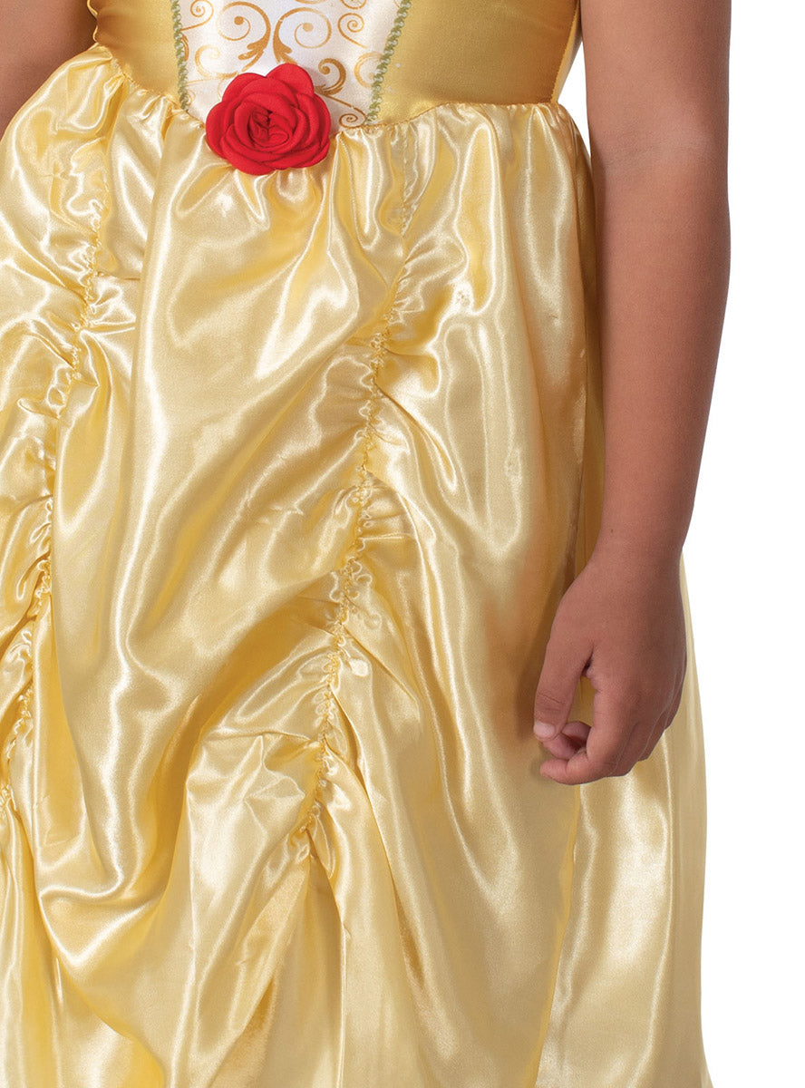 Princess Belle Girls Disney Costume And Tiara Set - Close Up Skirt Image