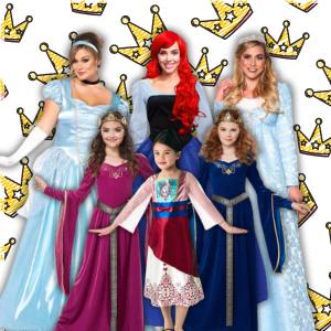 Image of women and girls in princess costumes