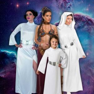 Image of girls and women in Princess Leia costumes