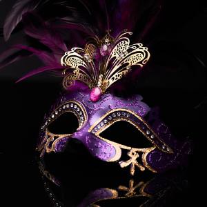 Image of a purple masquerade mask