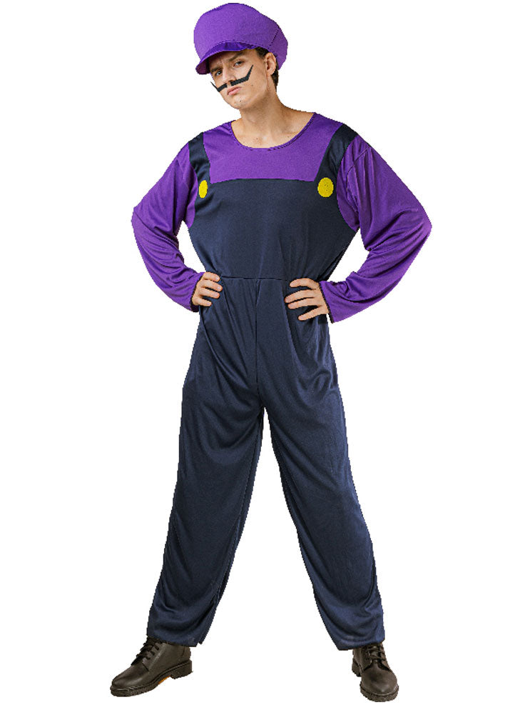 Waluigi Mens Costume | Super Mario Character Costume For Men