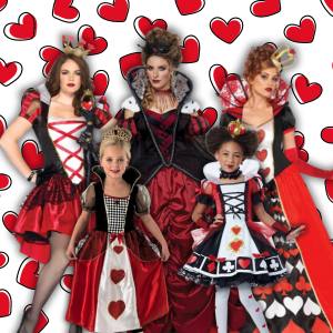 Image of women and girls in Queen of Hearts costumes