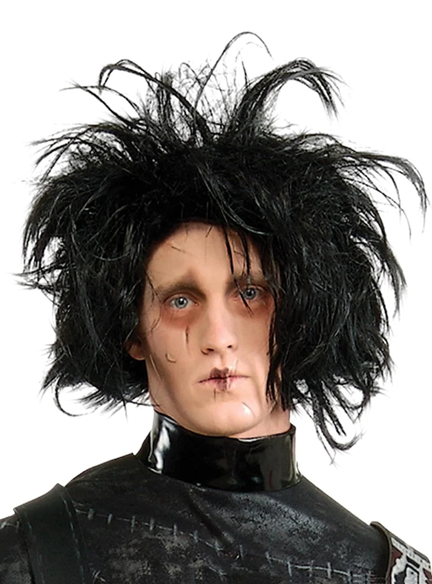 Men's Black Halloween Edward Costume Wig - Main Image