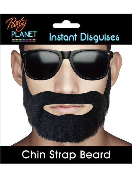 Image of Rapper Mens Black Chin Strap Costume Beard