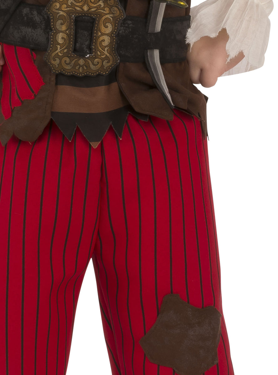 Classic Boys Red And White Pirate Costume - Close Image 2