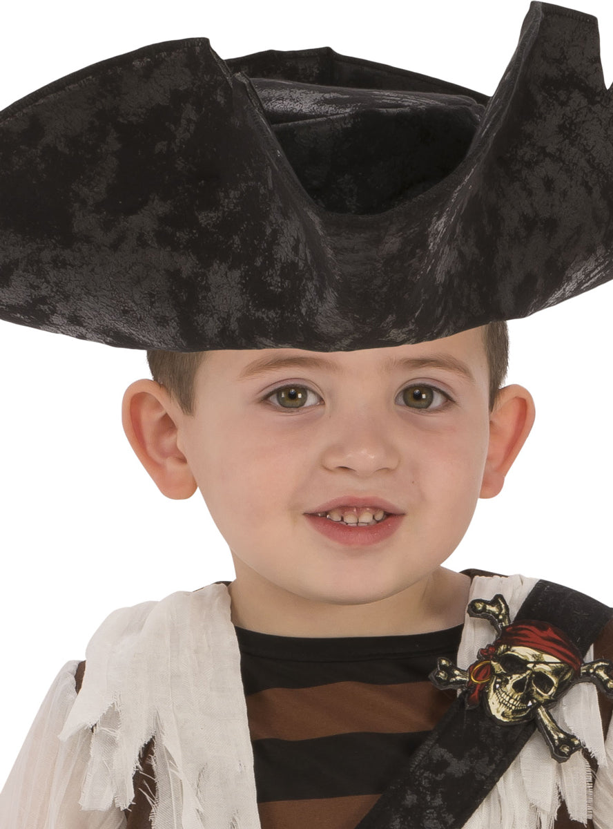 Classic Toddler Boys Red And White Pirate Costume - Close Image