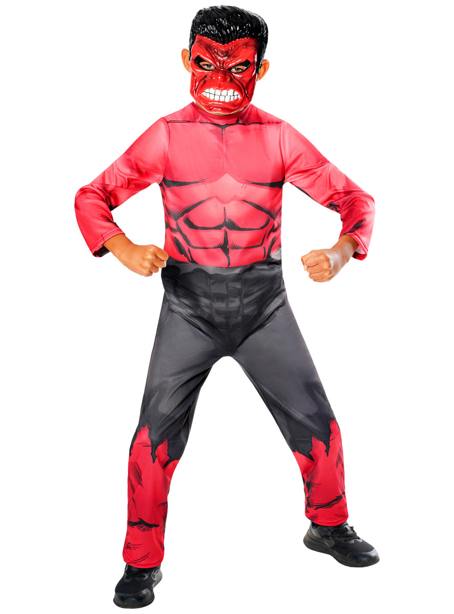 Boys Red Angry Hulk Marvel Costume - Main Image