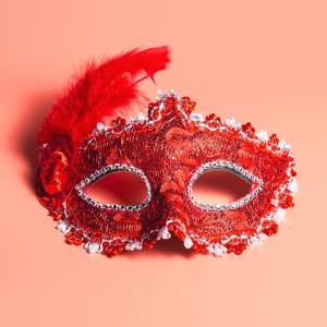 Image of a red masquerade mask