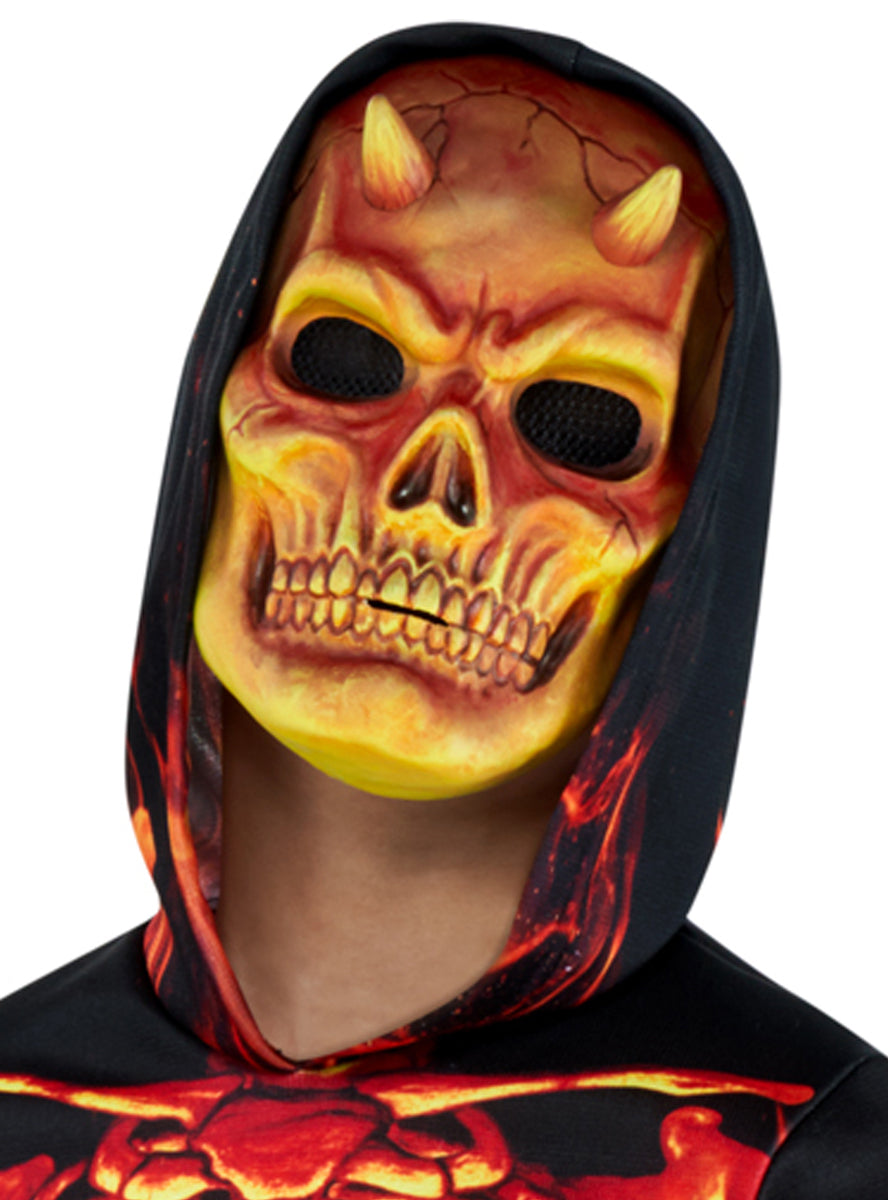 Boys Red Fire Devil Halloween Costume - Mask Image