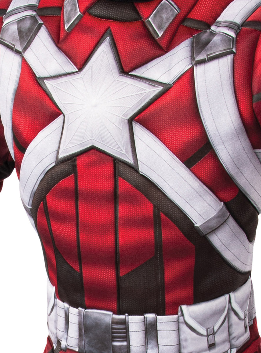 Image of Red Guardian Deluxe Mens Marvel Superhero Costume - Close Up Image 2