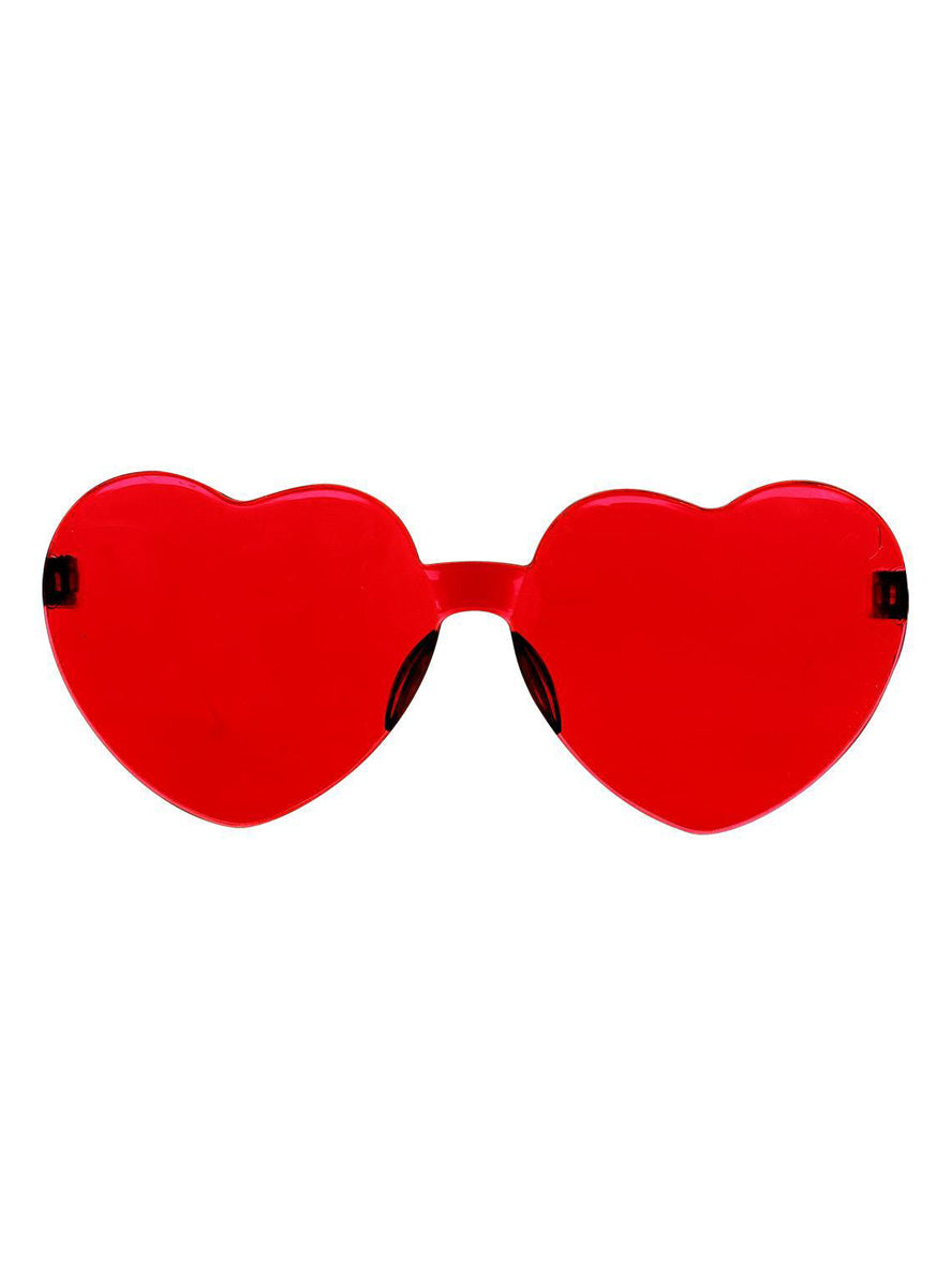 Mens red heart 60s sunglasses - alternative image