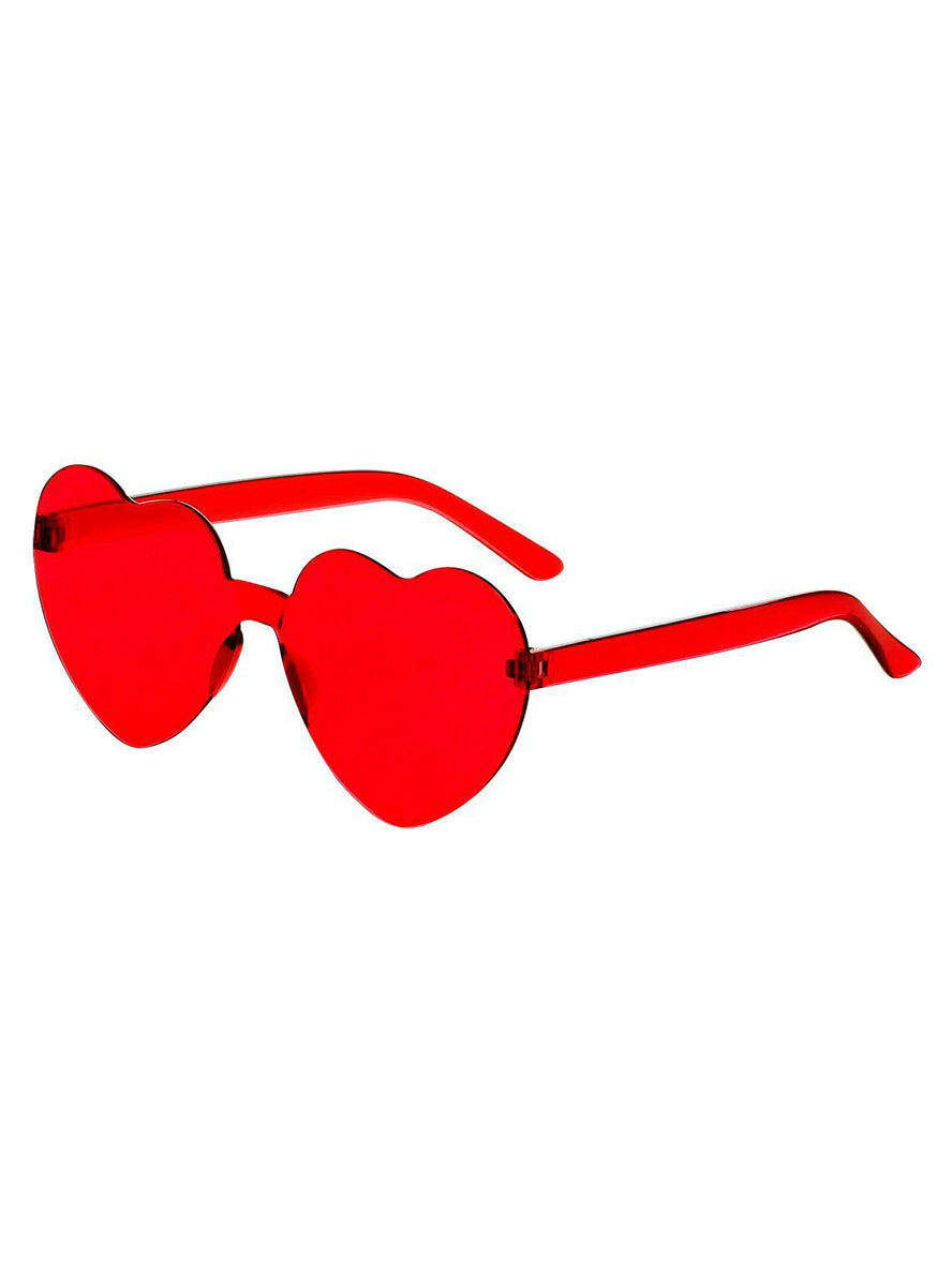 womens red heart 60s sunglasses - alternative image 2