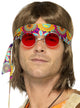 Red Lens Mens 1970s Hippie Costume Glasses