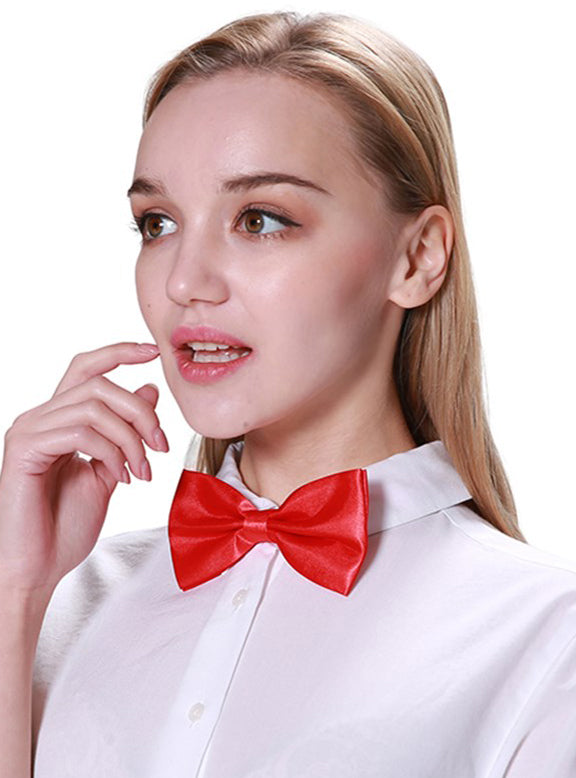 Main image of Classic Red Satin Bow Tie Costume Accessory