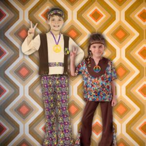 Image of boys in 60s and 70s costumes