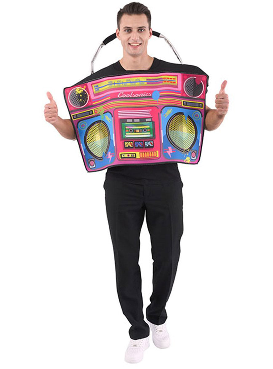 Ghetto Blaster Boom Box Novelty Adults 1980s Costume - Alternative Image