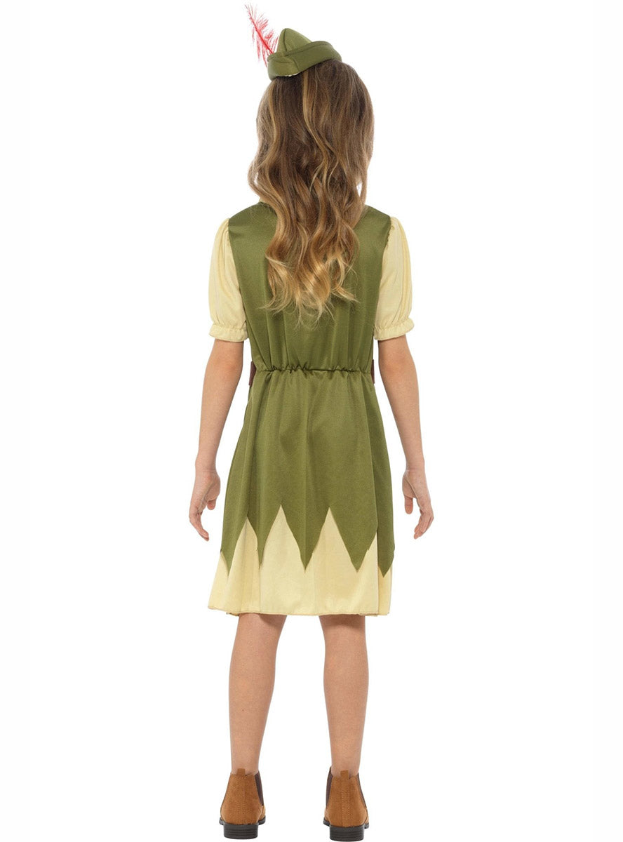 Image of Cutie Robin Hood Girls Dress Up Costume - Back Image