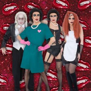 Image of people in Rocky Horror Picture Show costumes