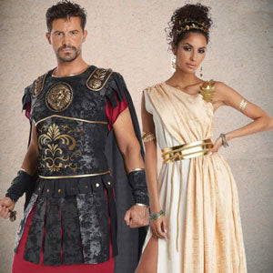 Image of a man and a woman in Roman costumes