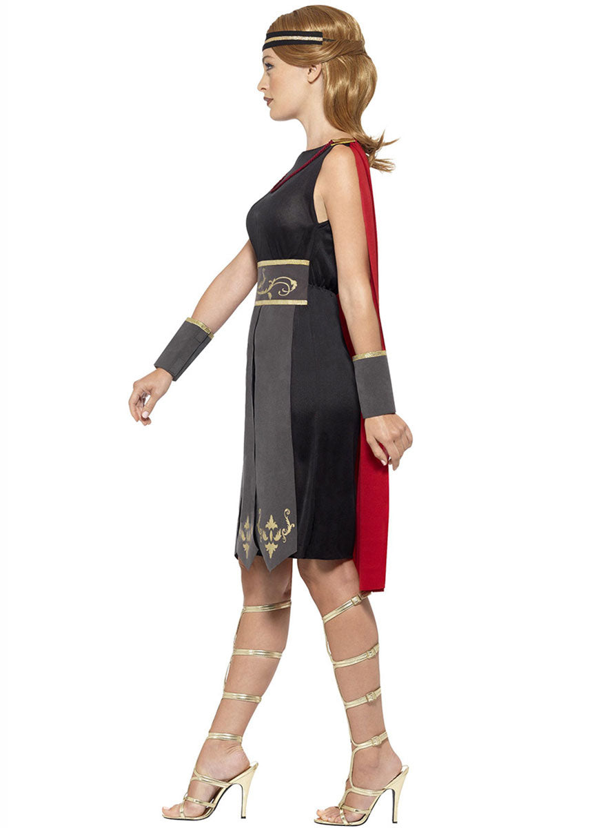 Image of Roman Warrior Womens Gladiator Costume - Side View
