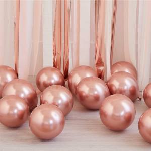 Image of inflated rose gold balloons