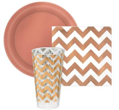 Image of rose gold party supplies