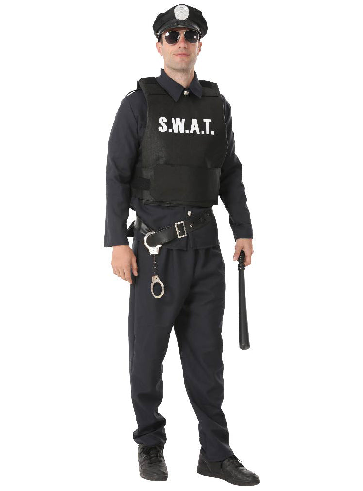 Main image of SWAT Officer Mens Padded Black Costume Vest