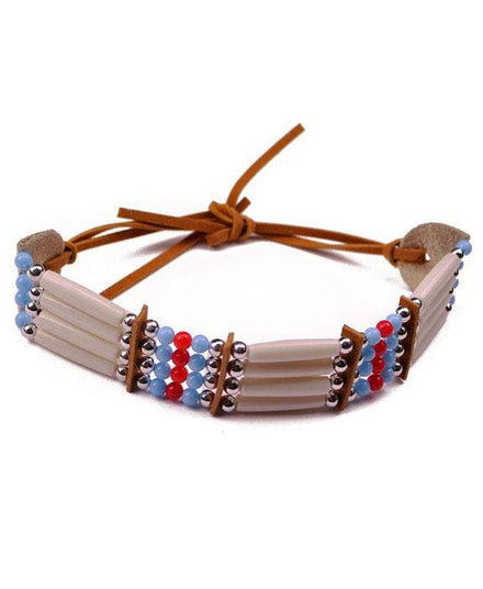 Beaded Costume Bracelet American Indian Costume Accessory - Main Image