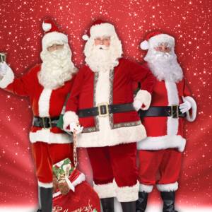 Image of men in Santa suits