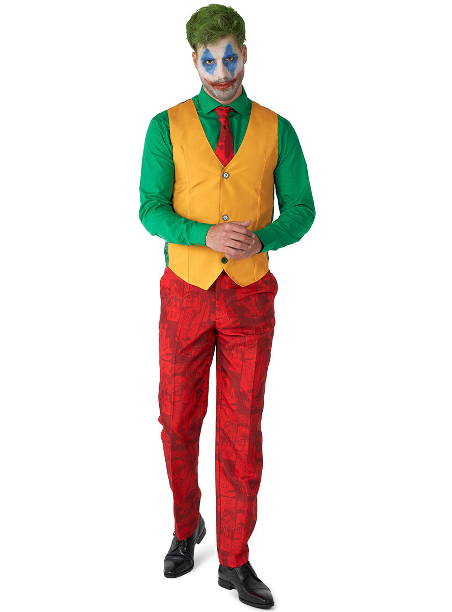 Alternate Image without Jacket Image of Scarlet Joker Mens Deluxe Villain Costume Suit