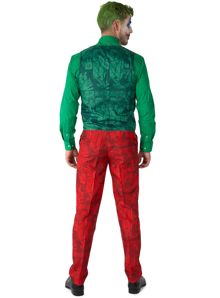 Scarlet Joker Plus Size Mens Deluxe Villain Costume Suit Alternate Back Image