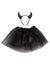 Image of Sequined Black Devil Girls Headband And Tutu Halloween Costume Set