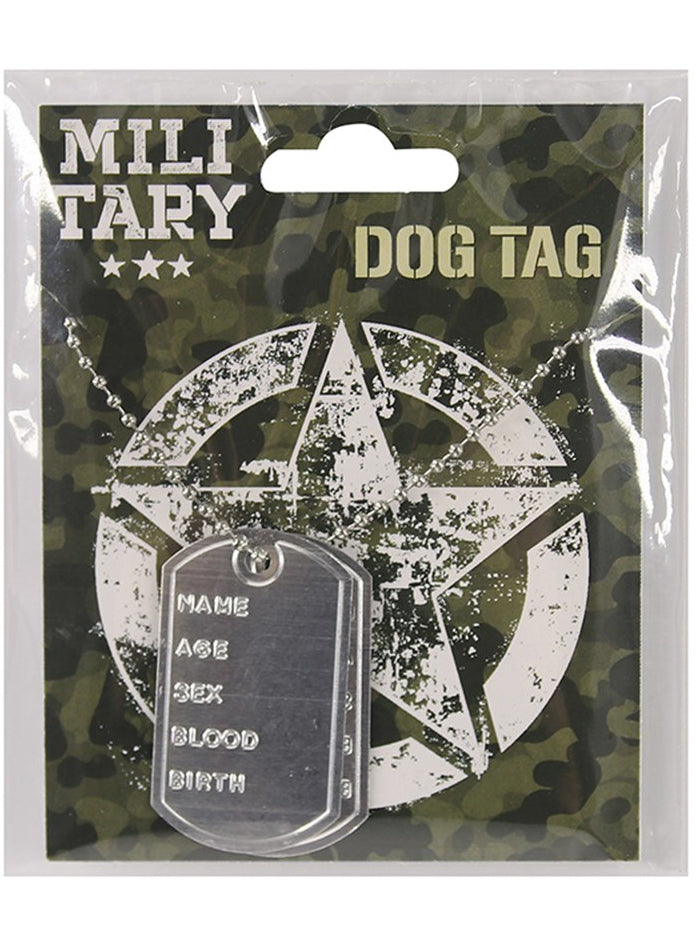 Alternative image of Military Silver Dog Tag Costume Necklace