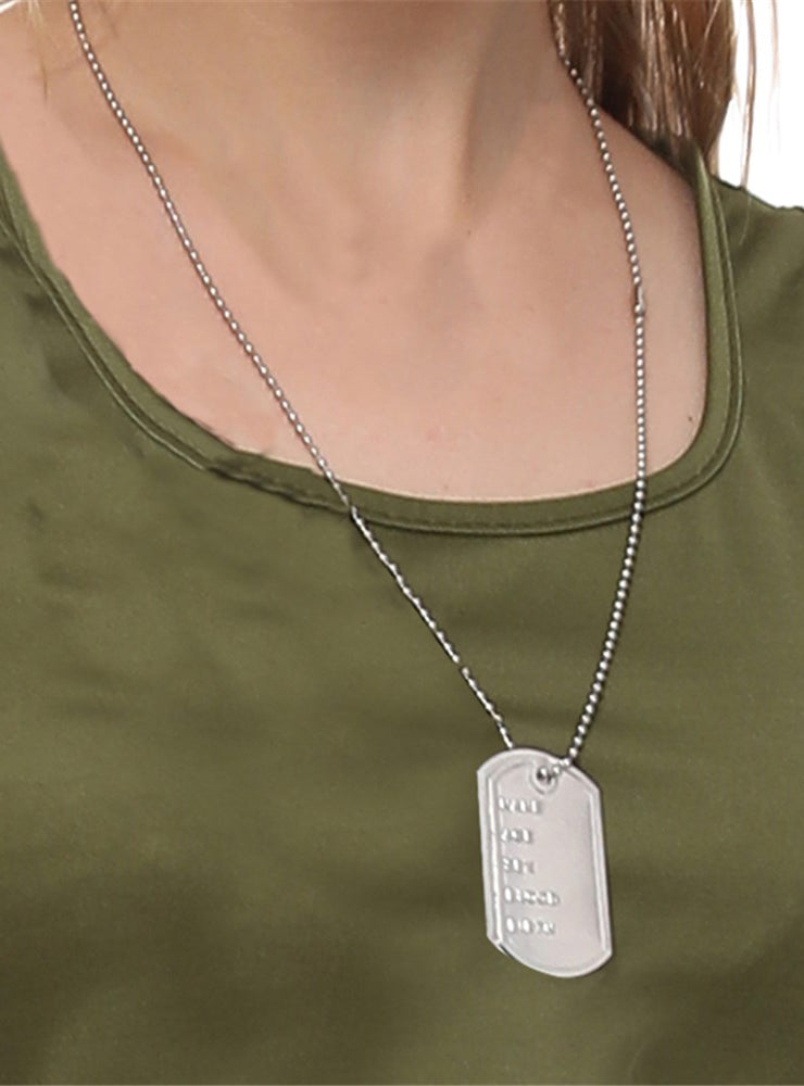 Main image of Military Silver Dog Tag Costume Necklace