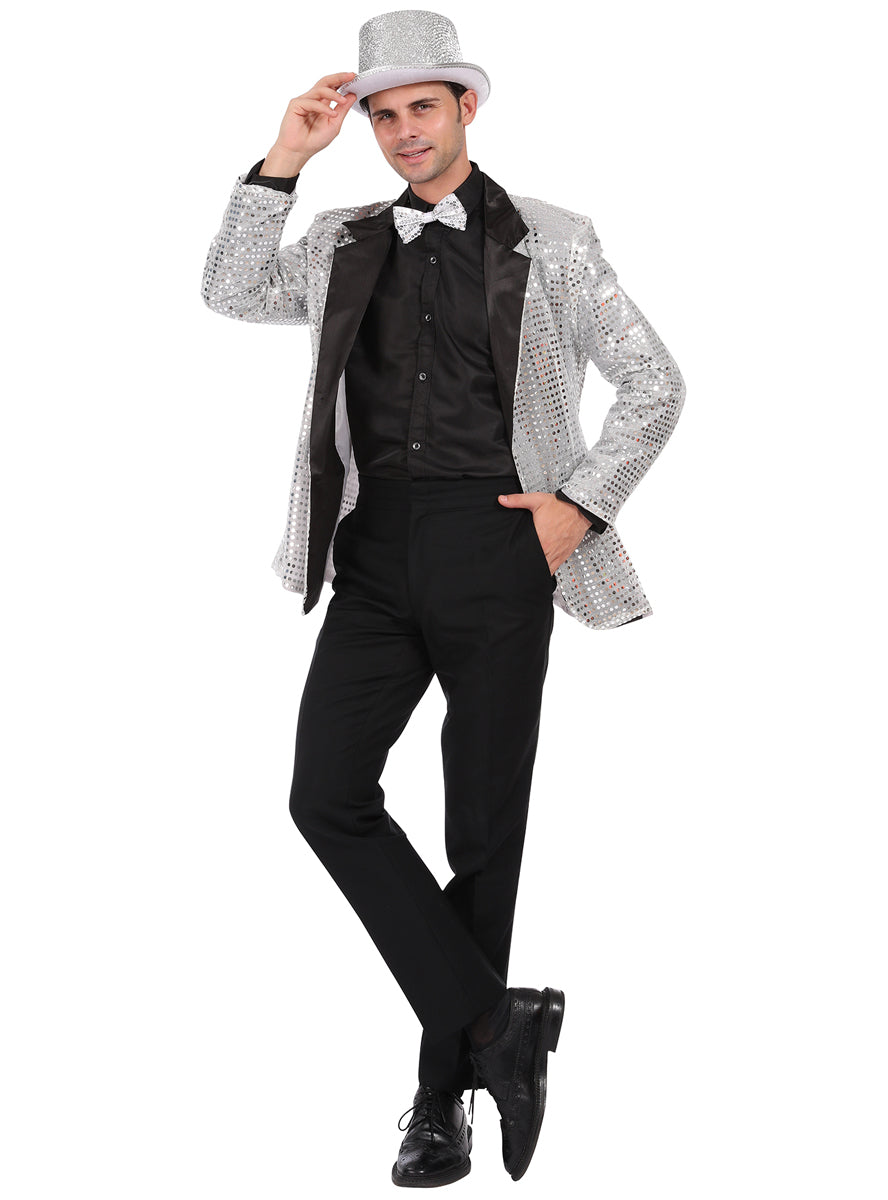 Alternative image of Silver Sequin Mens Costume Jacket