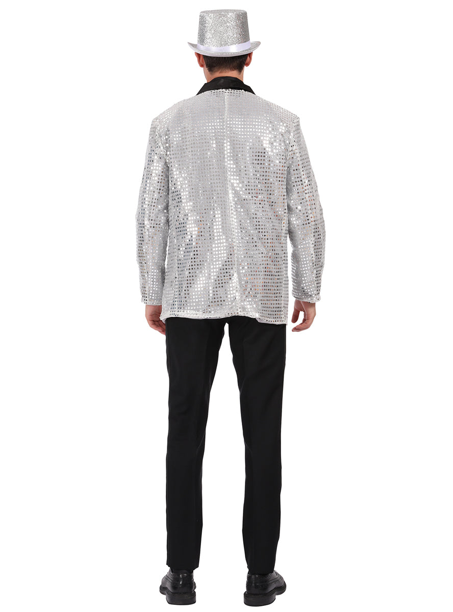 Back image of Silver Sequin Mens Costume Jacket