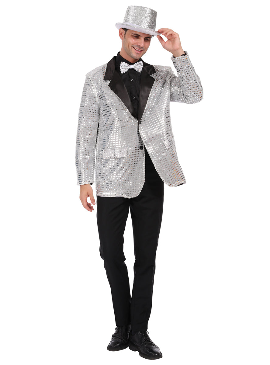 Main image of Silver Sequin Mens Costume Jacket