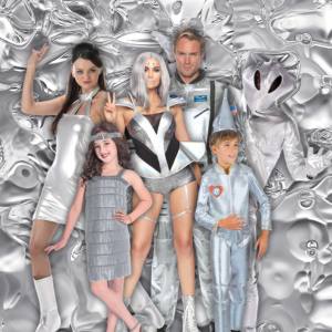 Image of people in silver costumes