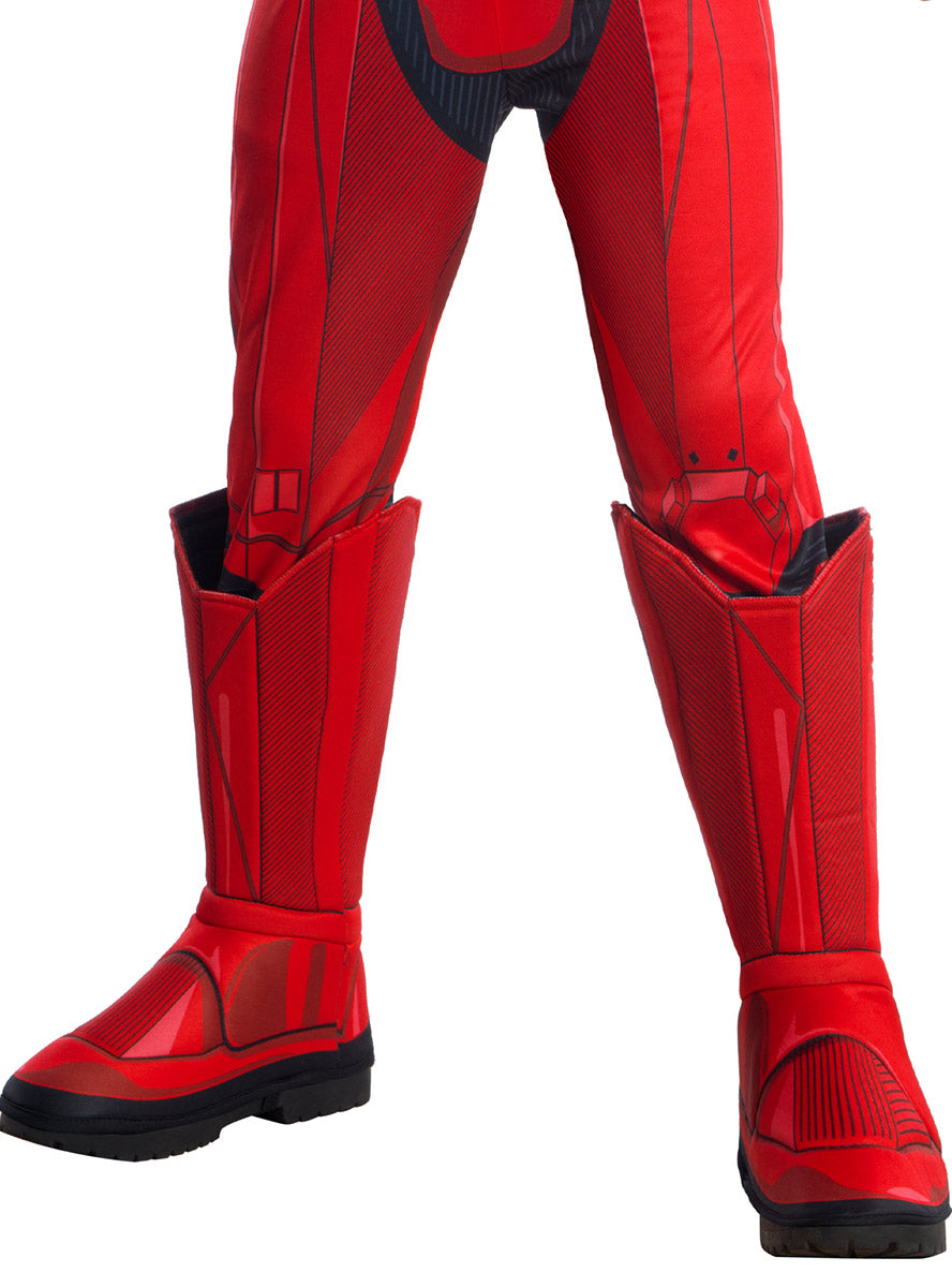 Image of Sith Trooper Boys Deluxe Red Star Wars Costume - Close Up Image 2