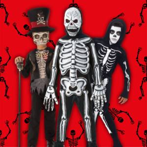 Image of boys in skeleton costumes