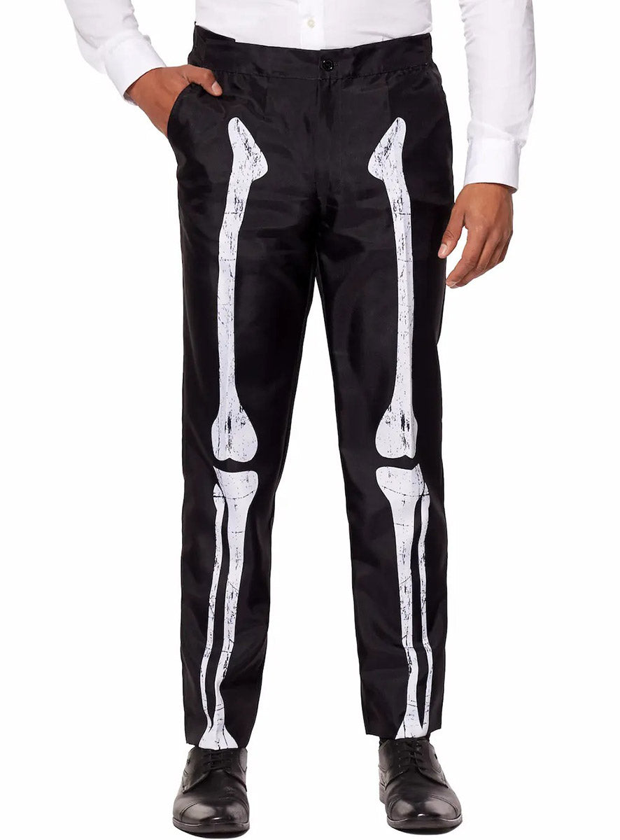 Close image of Grunge Skeleton Plus Size Mens Deluxe Halloween Costume Suit