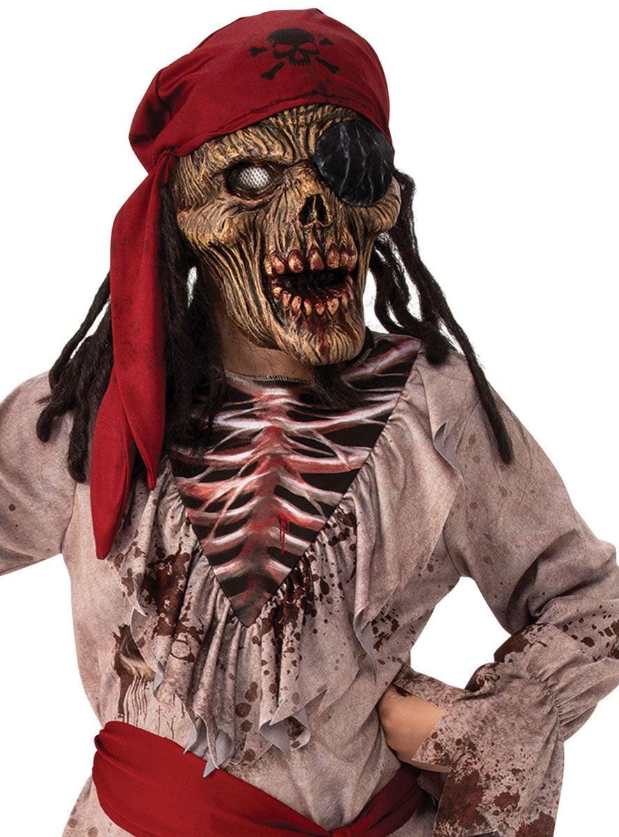 Image of Skeleton Pirate Boys Halloween Costume - Close Image 1