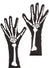 Image of Skeleton Print Long Black Halloween Costume Gloves