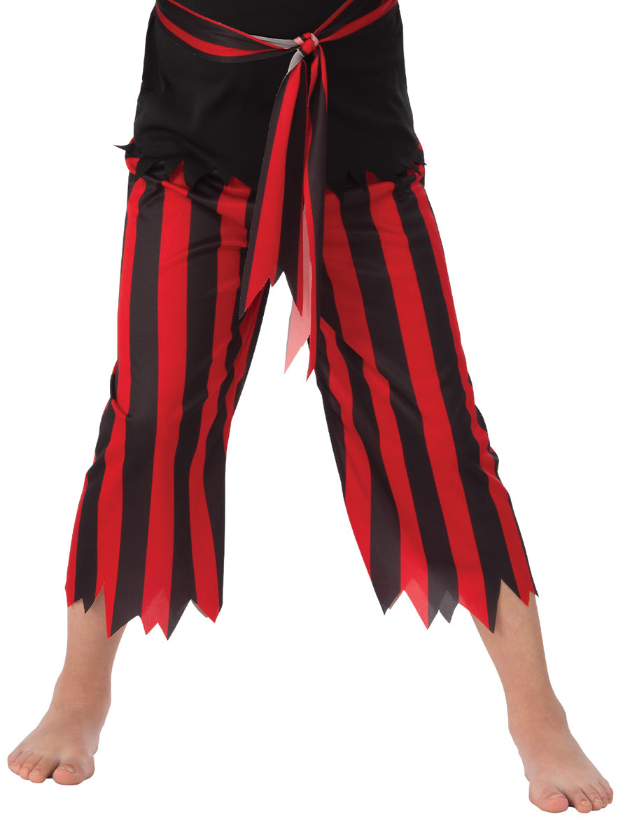 Red And Black Boys Skull And Cross Bones Pirate Costume - Close Image 2