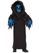 Boys Hooded Black And Blue Skull Phantom Halloween Costume - Main Image