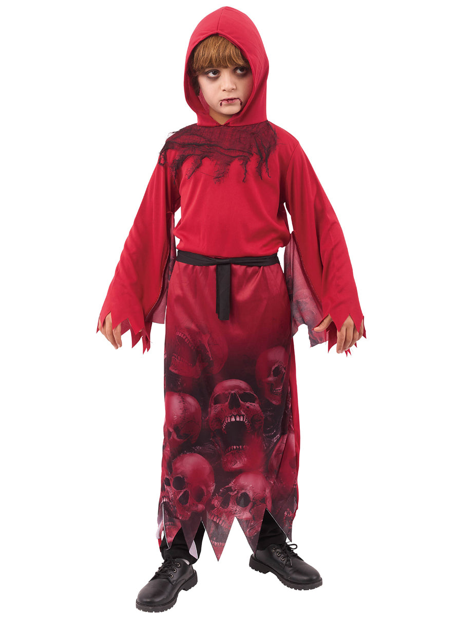 Alternative image of Grim Reaper Boys Red Skull Halloween Costume Robe