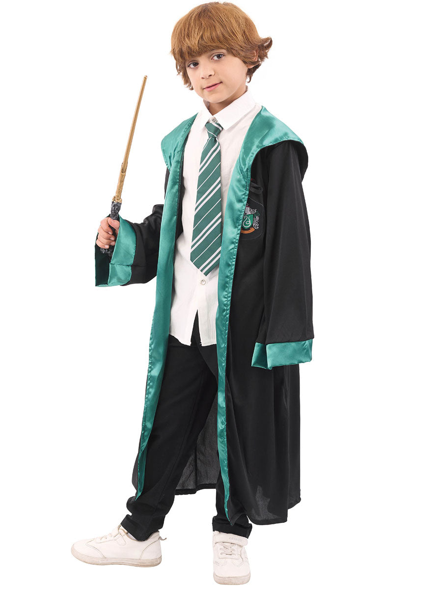 Main Image of Hooded Boys Green Magical House Robe Costume