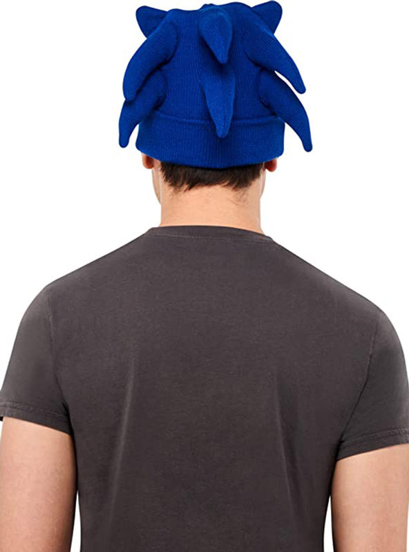 Adults Sonic The Hedgehog Blue Costume Beanie - Back Image