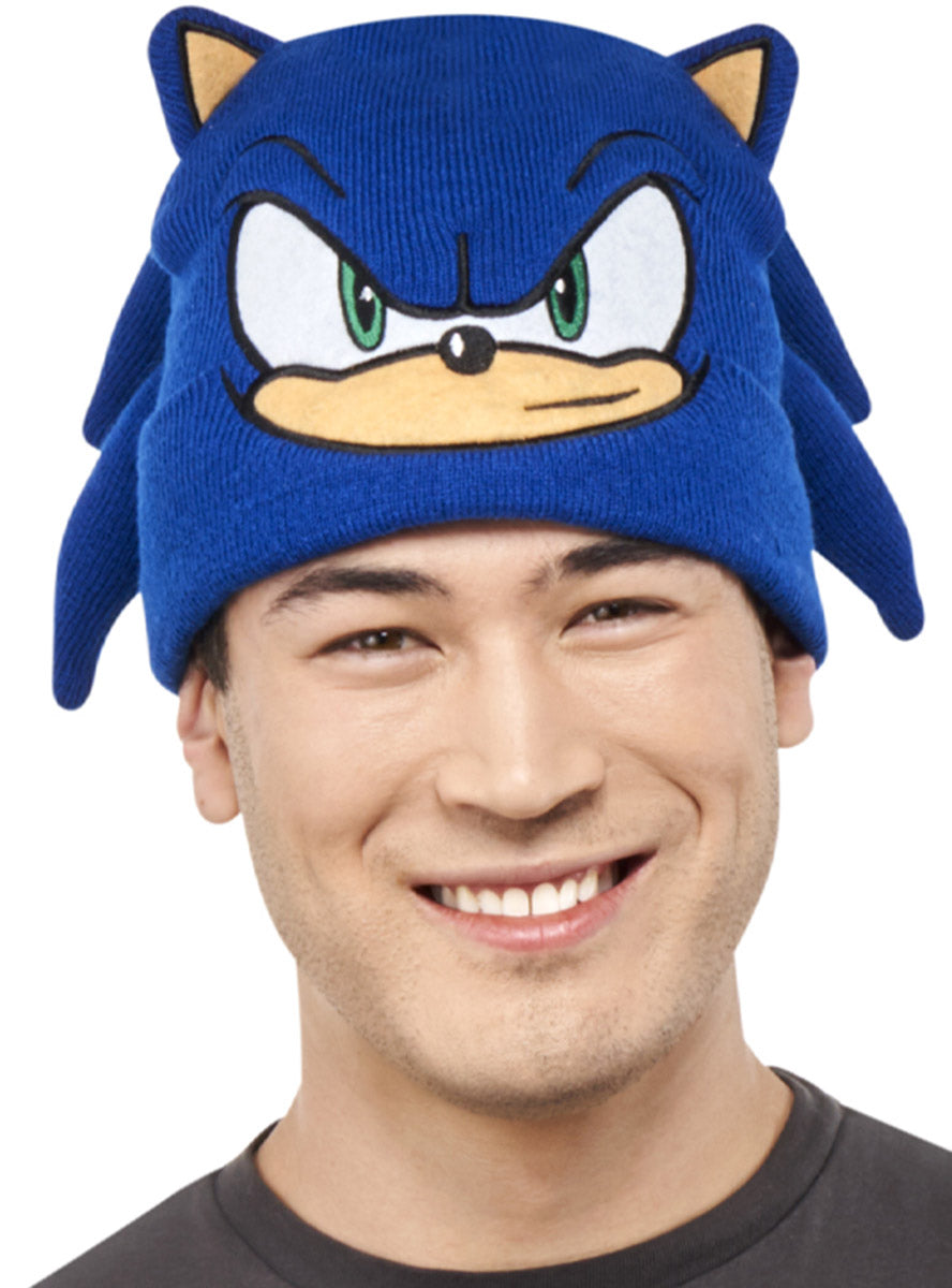 Adults Sonic The Hedgehog Blue Costume Beanie - Main Image