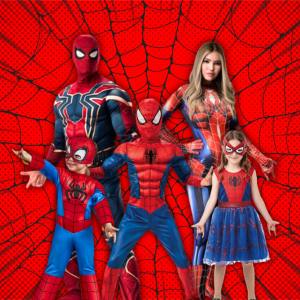 Image of people in Spiderman costumes